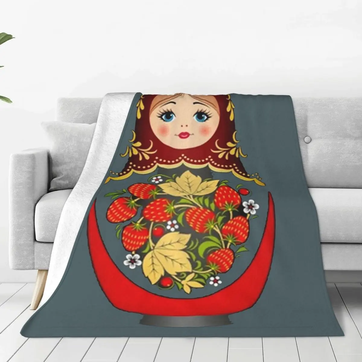Matryoshka Russian Nesting Doll Blankets Soft Warm Flannel Throw Blanket Cover for Bed Living room Picnic Travel Home Sofa