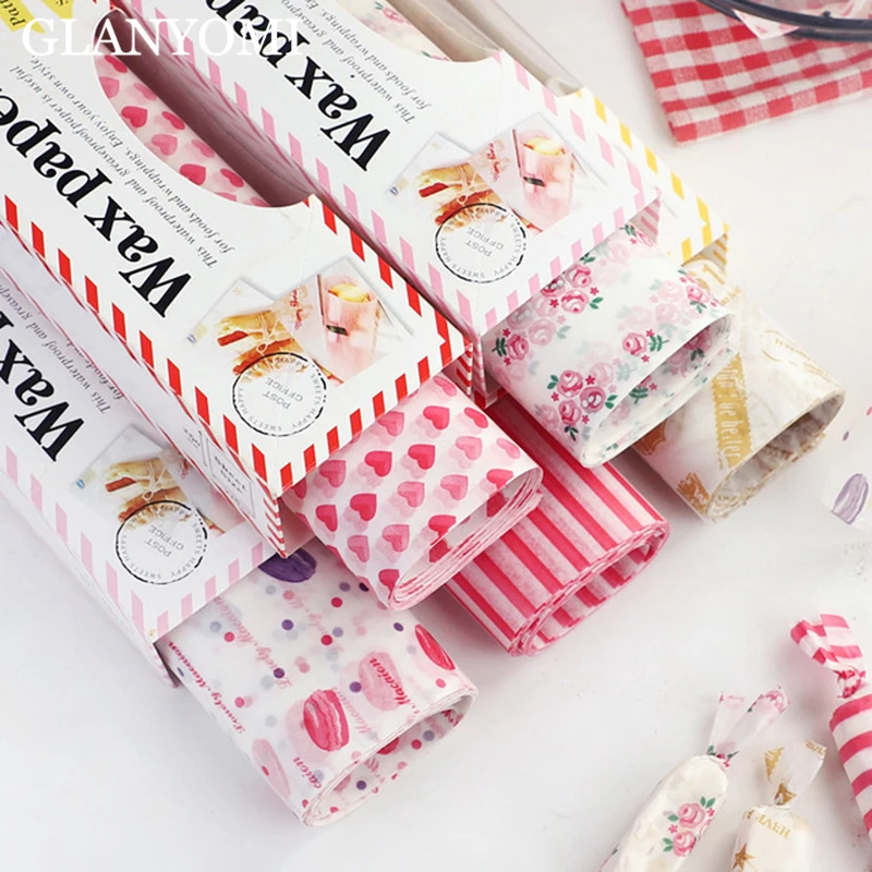 50Pcs/Lot Wax Paper Grease-proof Basket Liner Food Wrappers Wrapping Paper for Bread Sandwich Burger Fries Oilpaper Baking Tools