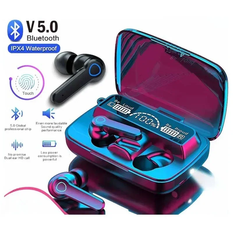 

Wireless Bluetooth-compatible M19 Earbuds TWS Earphone M10 Intelligente Touch Control Headphones Waterproof LED Display with Mic