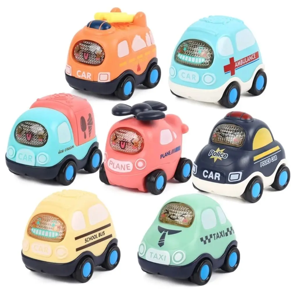 Modèle de voiture de police de dessin animé pour bébé, mini voiture de course, jouets de véhicule, bus scolaire, ambulance, dos côtelé, créatif