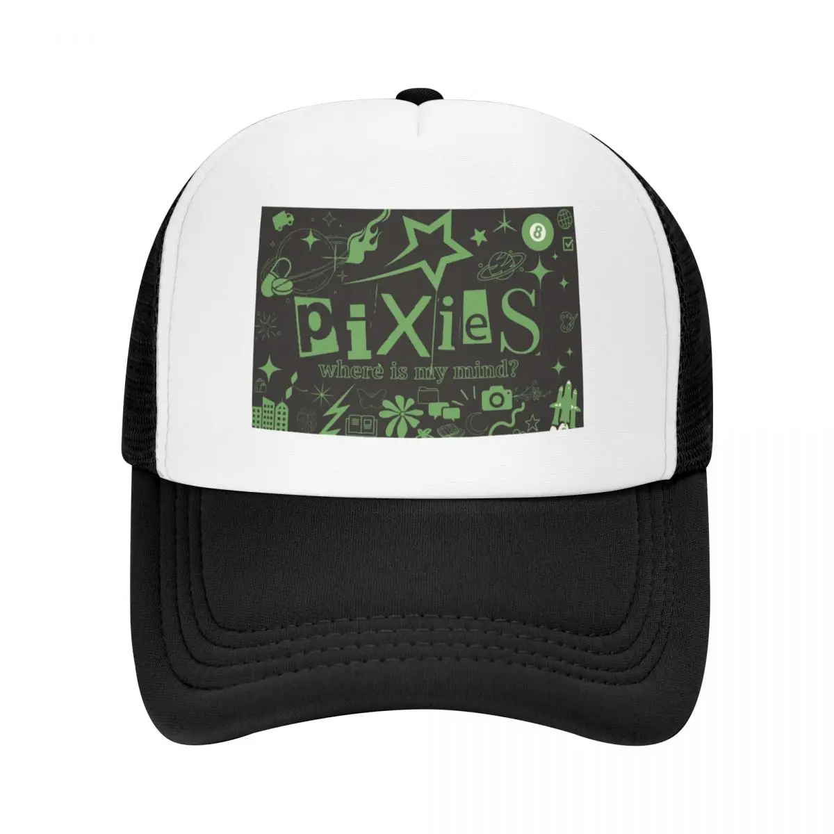 Pixies Sticker Lyrics Where Is My Mind Baseball Cap hard hat Golf Dropshipping Men Women's