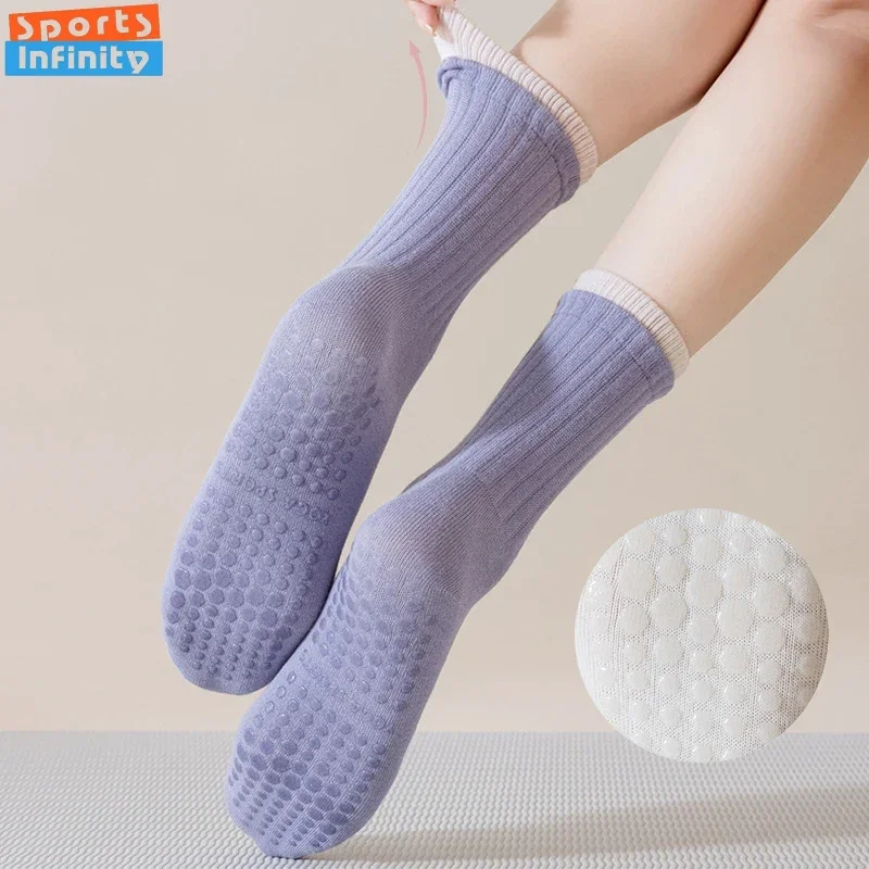 New Professional Yoga Socks Women Silicone Anti Slip Pilates Socks Sweat Absorbing and Breathable Casual Fitness Sports Socks