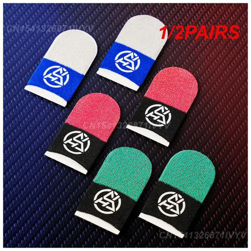 1/2PAIRS Anti-sweat Finger Cots Highly Sensitive Durable Anti-slip Finger Cots Game Component Breathable Finger Cots