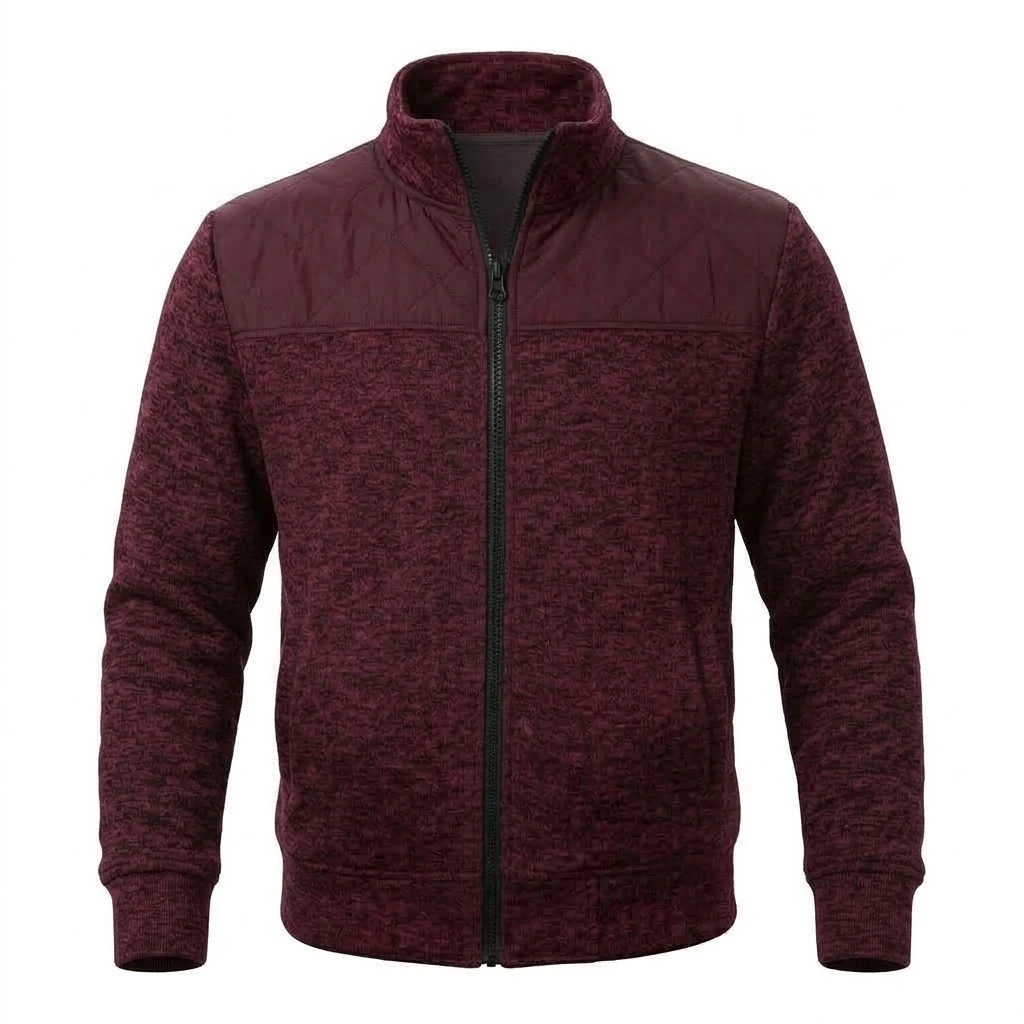 Herbstliche Herren-Fleecejacke, lässiger Stil, durchgehender Reißverschluss, Stehkragen, Sweatshirt, warme Winter-Thermo-Cardigan-Jacke, Oberbekleidung mit Taschen, Oberteile. – Detail 14