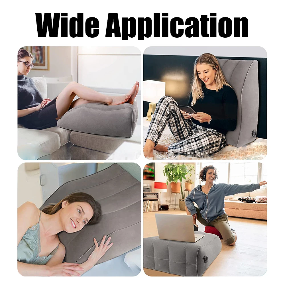 Wedge Pillow Lightweight Portable Elevation Leg Pillows Knee Cushion PVC Inflatable Leg Pillow Foot Pillow