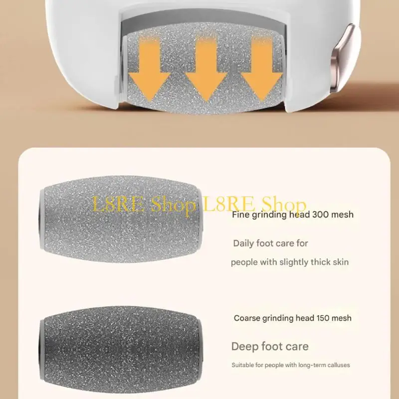 L8RE Electric Foot File Callus Remover Efficient Exfoliation  Pedicure Tool Safe Ergonomic Design For Smooth Soft Feet