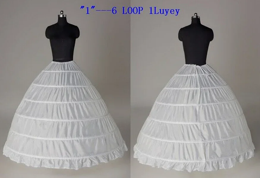 

6-Hoops Hoop Skirt Petticoat for Wedding Dress Crinoline Underskirt 2024