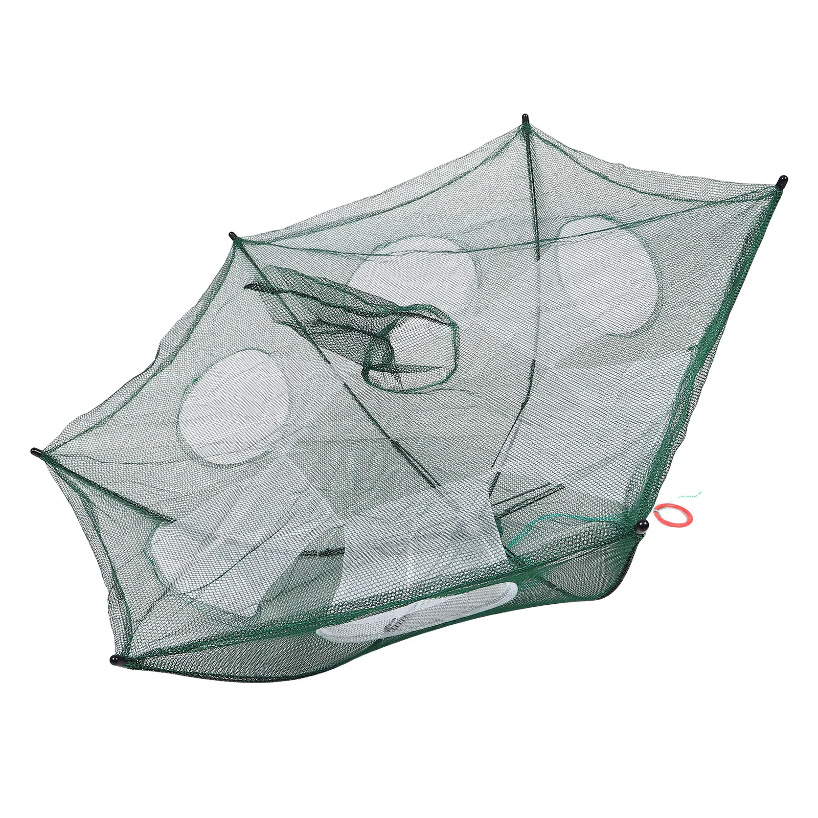 

Складная ловушка-сетка для крабов, складная рыболовная ловушка для креветок, раков, угрей, для рек и озер, из высокопрочного нейлона и стали