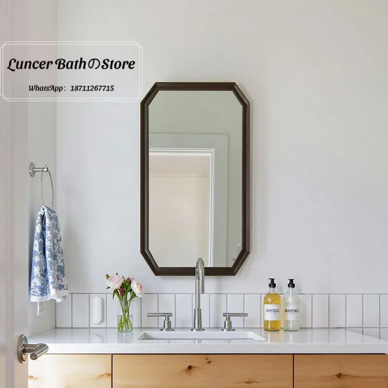 French-style wall-mounted bathroom mirror, vintage high-end dressing mirror for home use, smart bathroom mirror