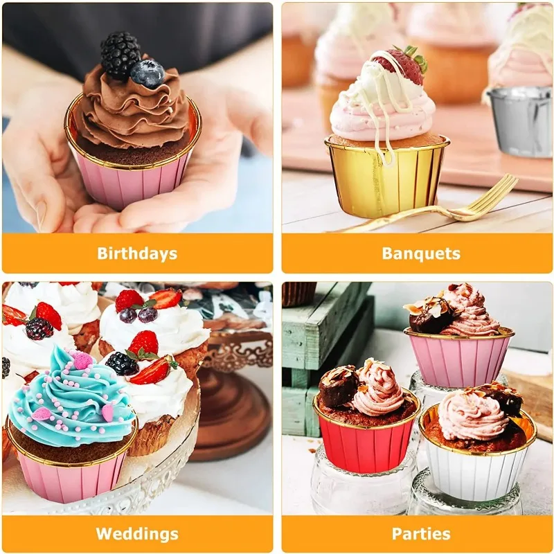 Large 50PCS Pack Muffin Cupcake Liner Cake Wrappers Baking Cup Tray Case Cake Paper Cups Pastry Tools Party Supplies