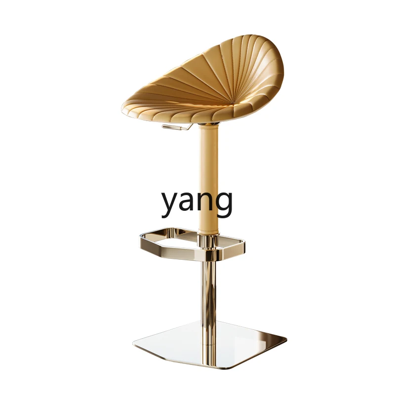 

LTT lotus leaf lift bar chair light luxury minimalist leather bar chair reception high stool