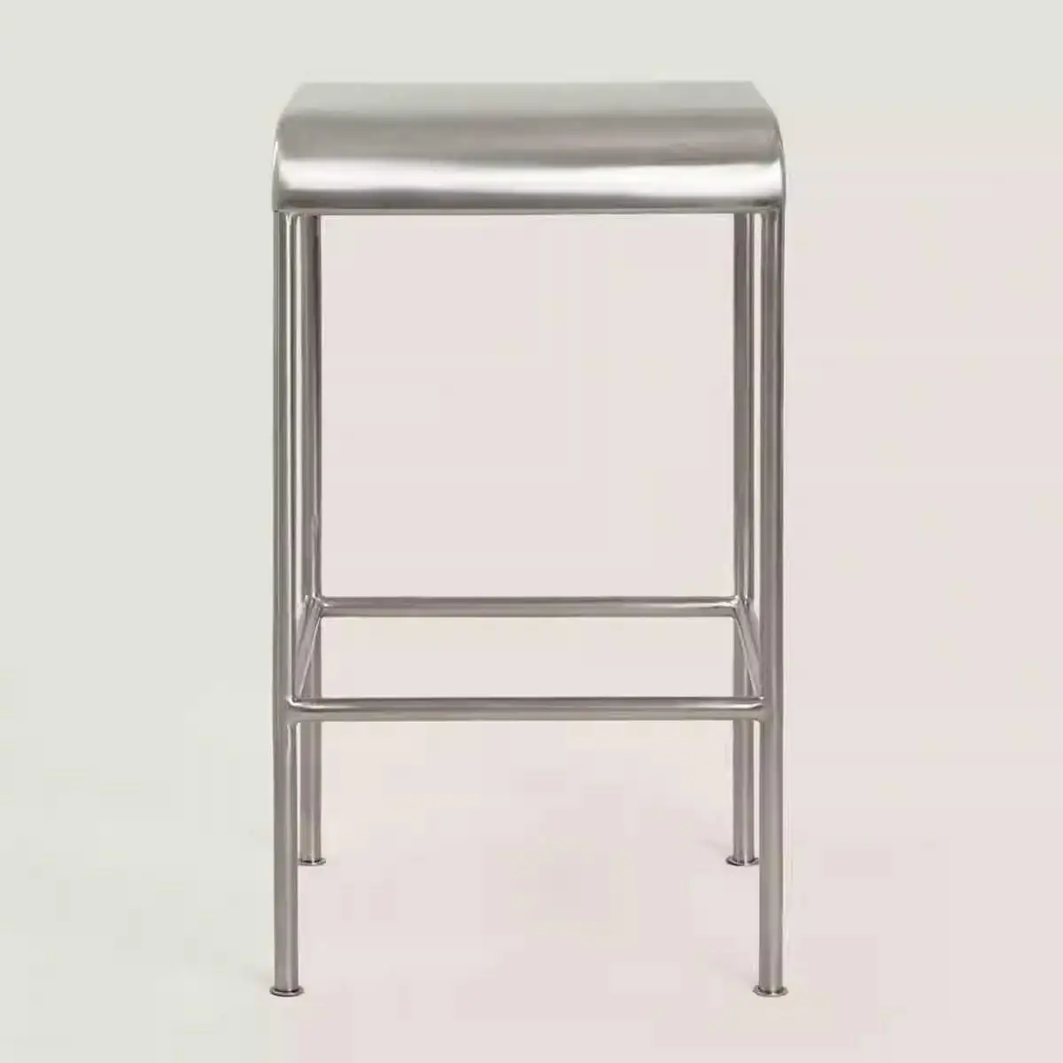 Creative Art Designer Simple Style Decor Furniture Silver Stainless Steel Stool Nordic Light Luxury Square Bar Chair 40x40x70cm