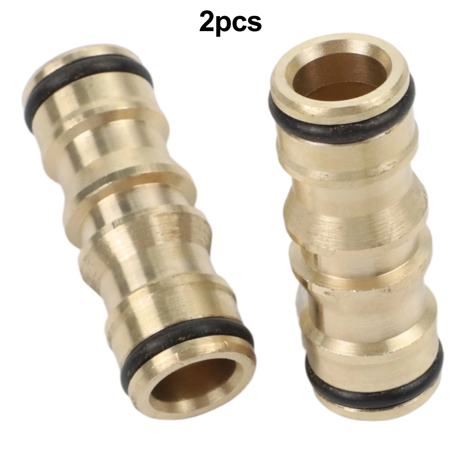 Brass Hose Connector Double Male Connector Garden Watering Sealing Rubber Ring Solid Brass Material As Pictures Show