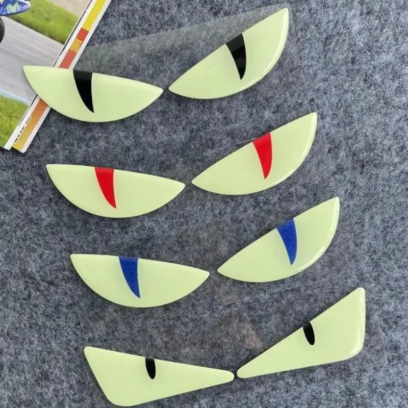 

Светящаяся 3D демон глаз кошачий глаз дизайн мотоцикл наклейка светящаяся наклейка на фару для украшения скутеров