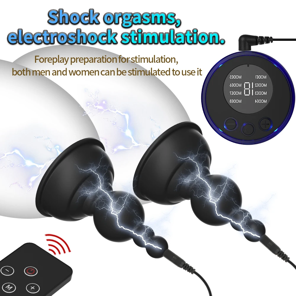 Electric Shock Nipple Clamps Breast Massager Stimulator BDSM Toys Bondage Clitoris Labia Clamp Slave Sex Toys Women Adult Games view 2