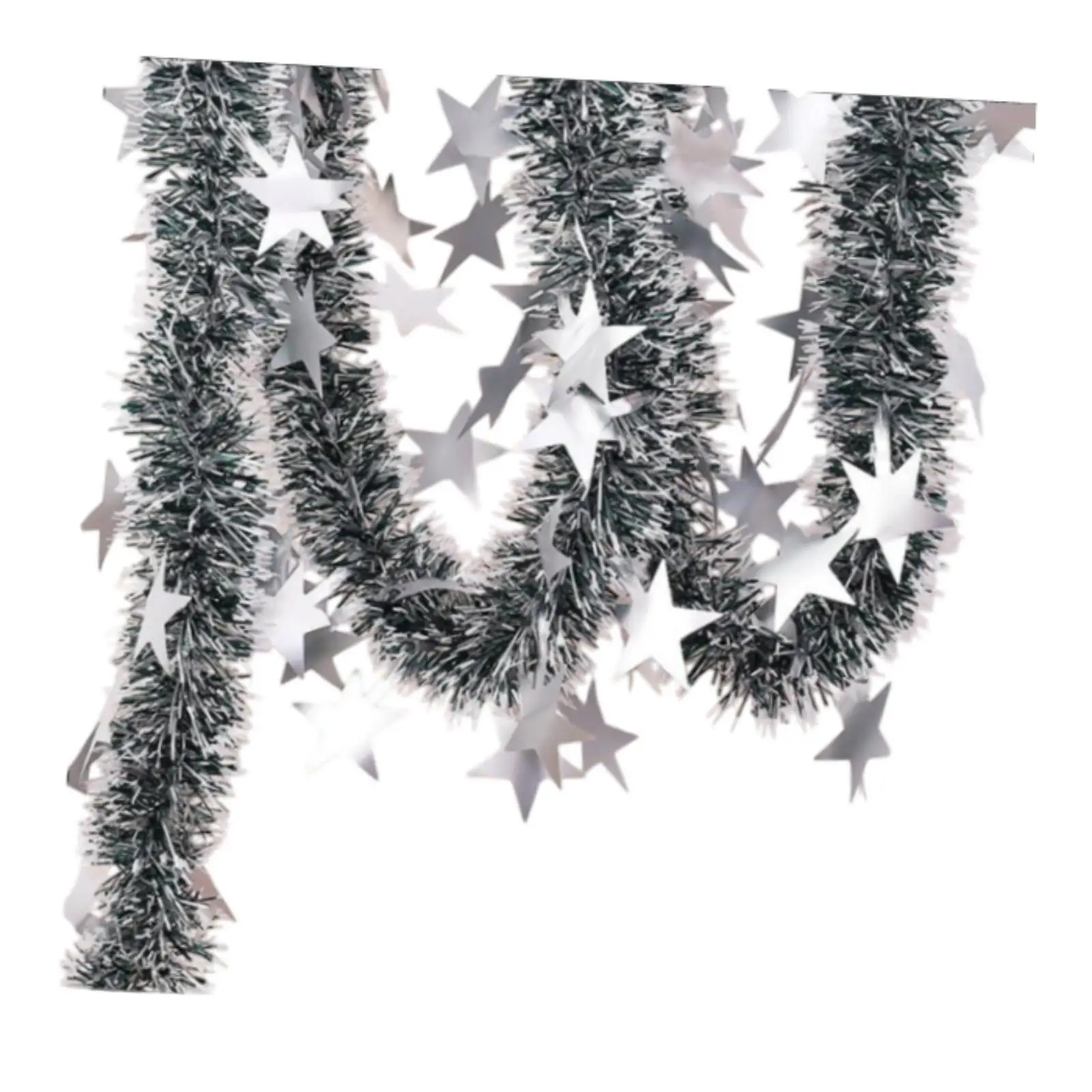 Stars Christmas Tinsel Garland 5.9 ft Xmas Decor for Banister Party New Year