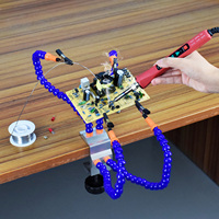 NEWACALOX Clip-on Soldering Third Hand Tool with 4Pcs Flexible Arms Welding Holder Helping Hands for PCB Repair Rework Station