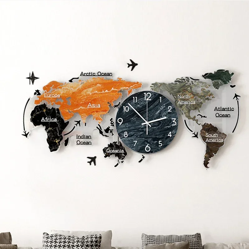 Big Size Wall Clock Living Room 3d Art Digital Wall Clock Large Stylish Ornaments Horloge Murale Decoration Home - view 3