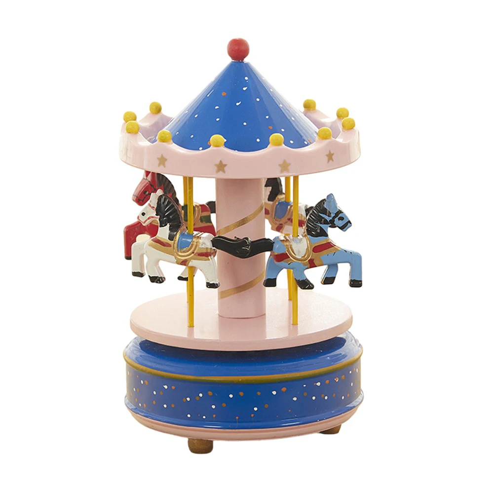 Merry-Go-Round Music Box Handicraft Music Box Home Decoration Room Decoration Red White Pleasant Colors Exquisite Design