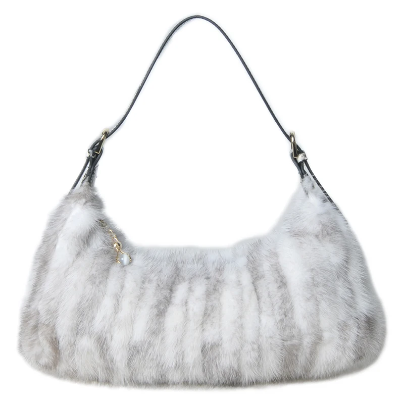 

New Mink Fur Women's Bag Genuine Leather Temperament Hair Stick Bag Single Shoulder Handheld Fur Bag Autumn and Winter Fashion U