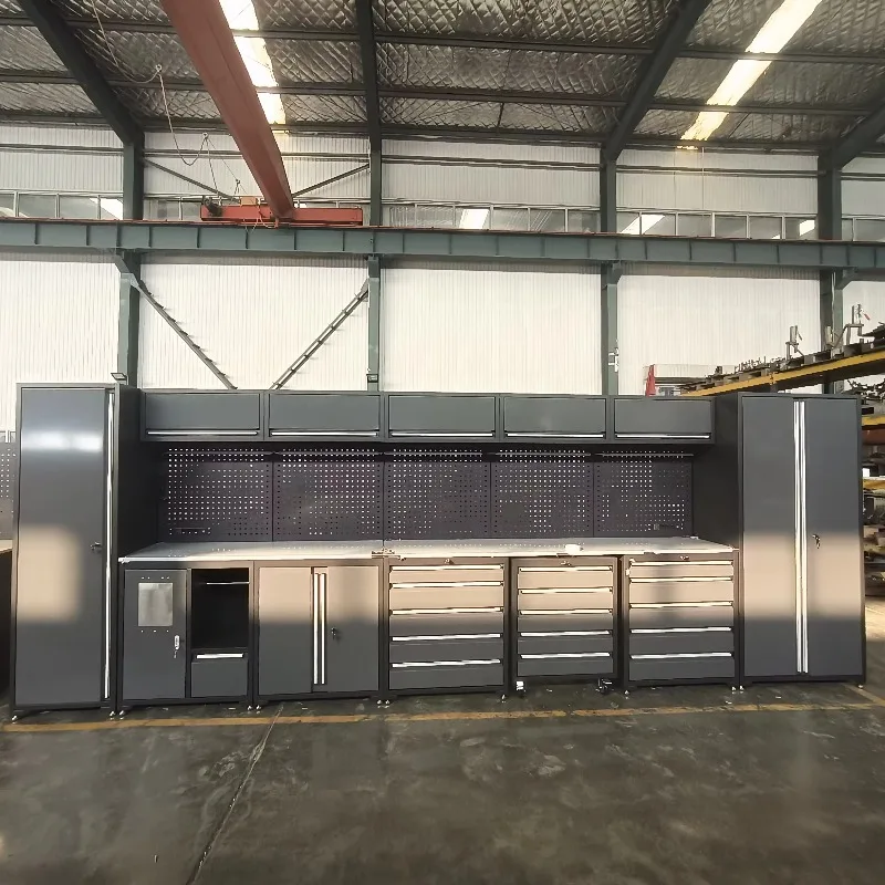 Black large steel combination workbench/garage cabinet system new black large steel combination tool furniture five