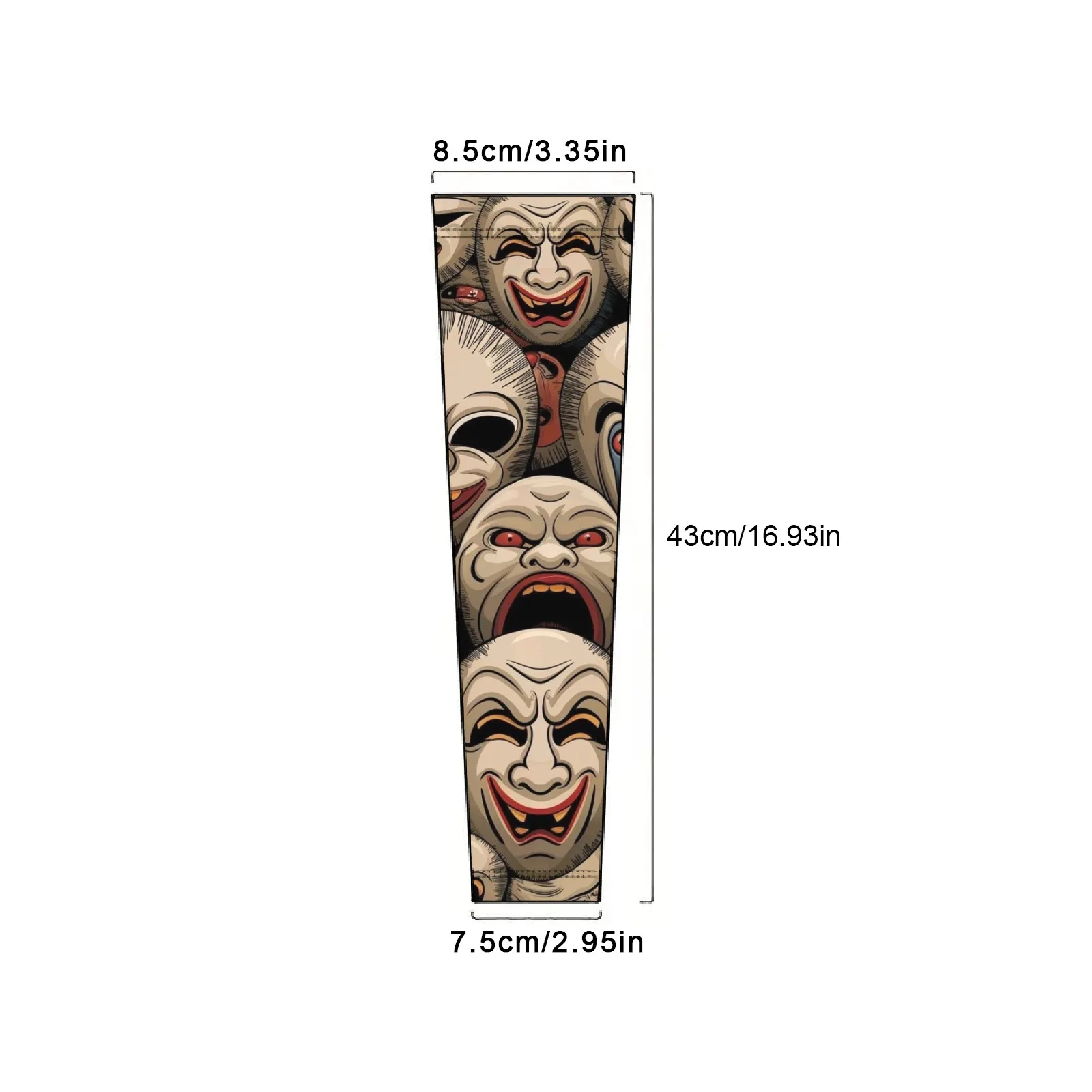 Elegante maschera Eerie unisex stampata con protezione UV, maniche da ghiaccio elastiche e traspiranti, regalo perfetto per l'uso all'aperto