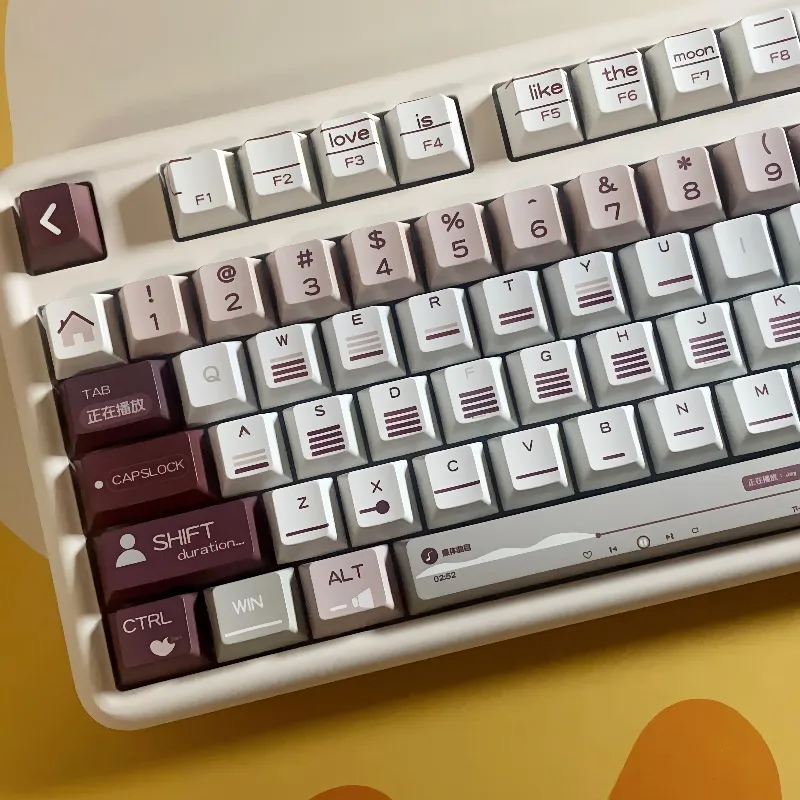 Music Keycaps Retro Style Light-transmitting Cherry Profil Round Ball Keycap PBT Material Sublimation Mechanical Keyboard Keycap