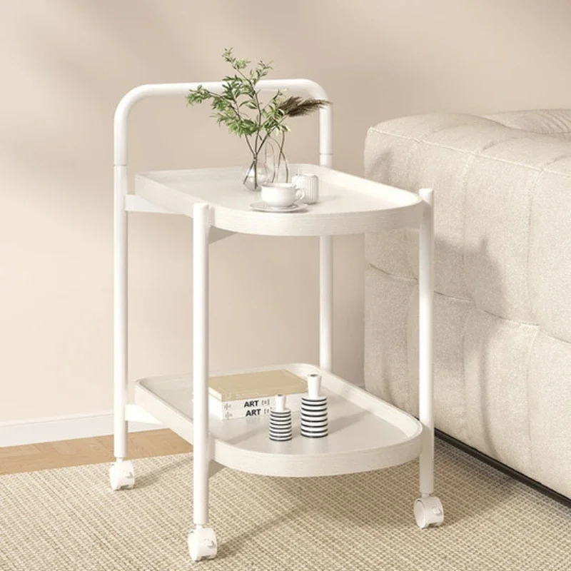 Wood-Based Panel Rust-Proof Sofa Trolley, Brake-Equipped Coffee Table, Moisture-Proof Balcony Storage Cart, Versatile Use