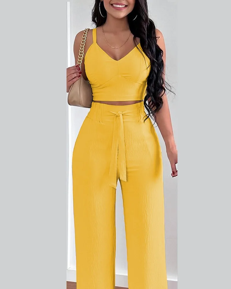 Sexy Sleeveless Off Shoulder Shirt Pants Set Office Lady Casual Floral Print Tops Solid Trousers Two Piece Set Women Outfit 2023