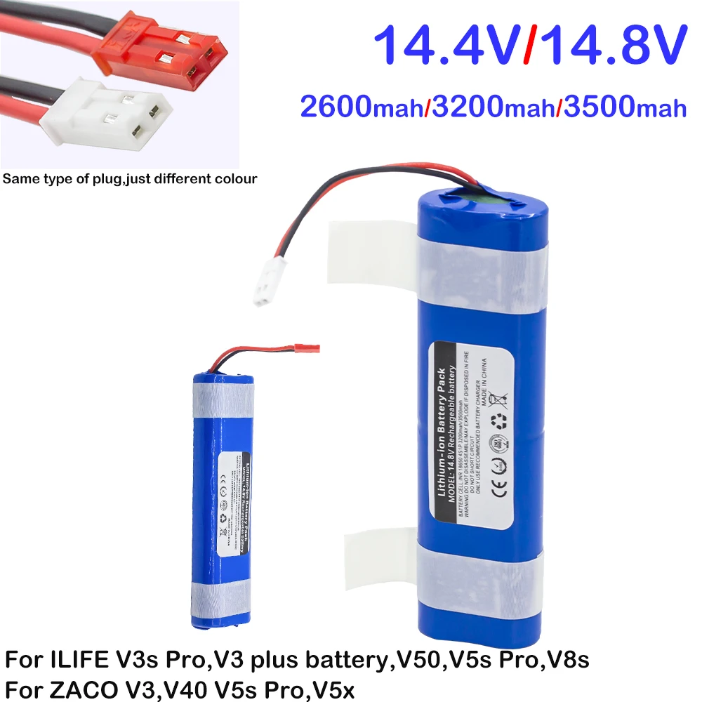 Nueva batería recargable para ILIFE V3s V5s V8s DF45 DF43 V3 X3 V50 V55 V5L Pro 14,8 V 3200mAh/3,5ah batería de Robot aspirador