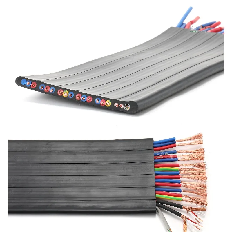 Material de núcleo sólido resistente ao desgaste sólido cabo de controle dmx512 cabo plano composto multi-core 2.5mm2 cabo de alimentação teatro