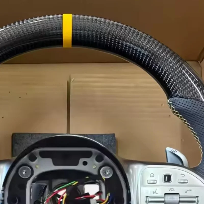 LED Customized Carbon Fiber Leather Car Steering Wheel For Mercedes Benz W204 W205 W213 W219 W222 C63 E63 S63 G63 Steering WheeI