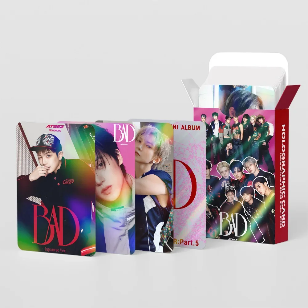 124 Stück Einzelalbum ATEEZ BAD Mini LOMO-Karten Fotokarten HD-Fan-Sammlungskarten Dekorative Geschenke – Detail 7