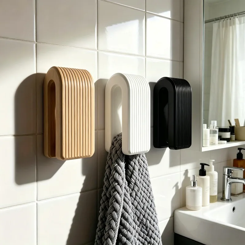 Robuster, selbsthaftender, wasserdichter U-förmiger Handtuchhalter mit automatischer Verriegelung für Badezimmer und Küche – Detail 2
