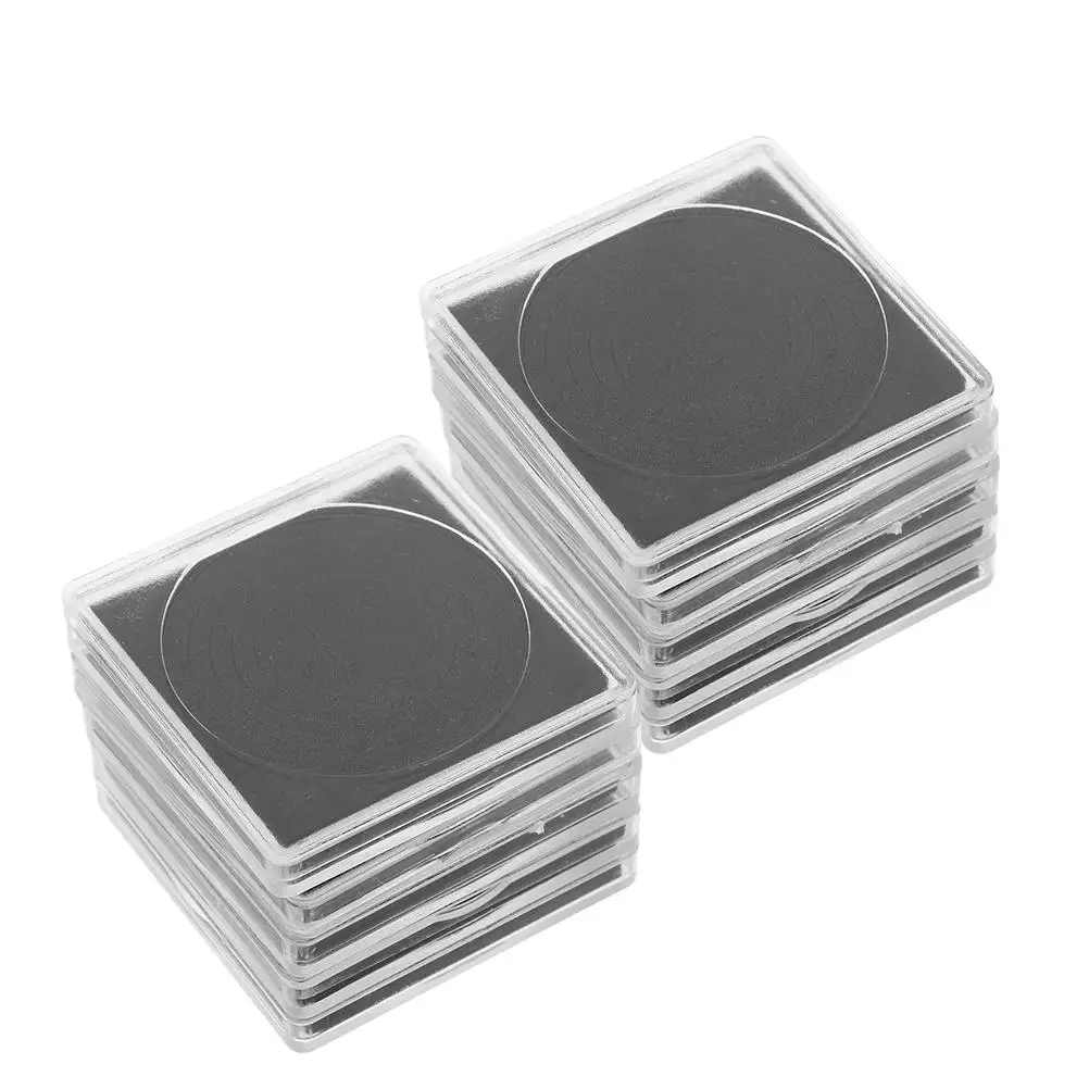 

25 Pcs Coin Collection Box Small Plastic Storage Black Holders Case Multifunctional Compact Square Portable Transparent