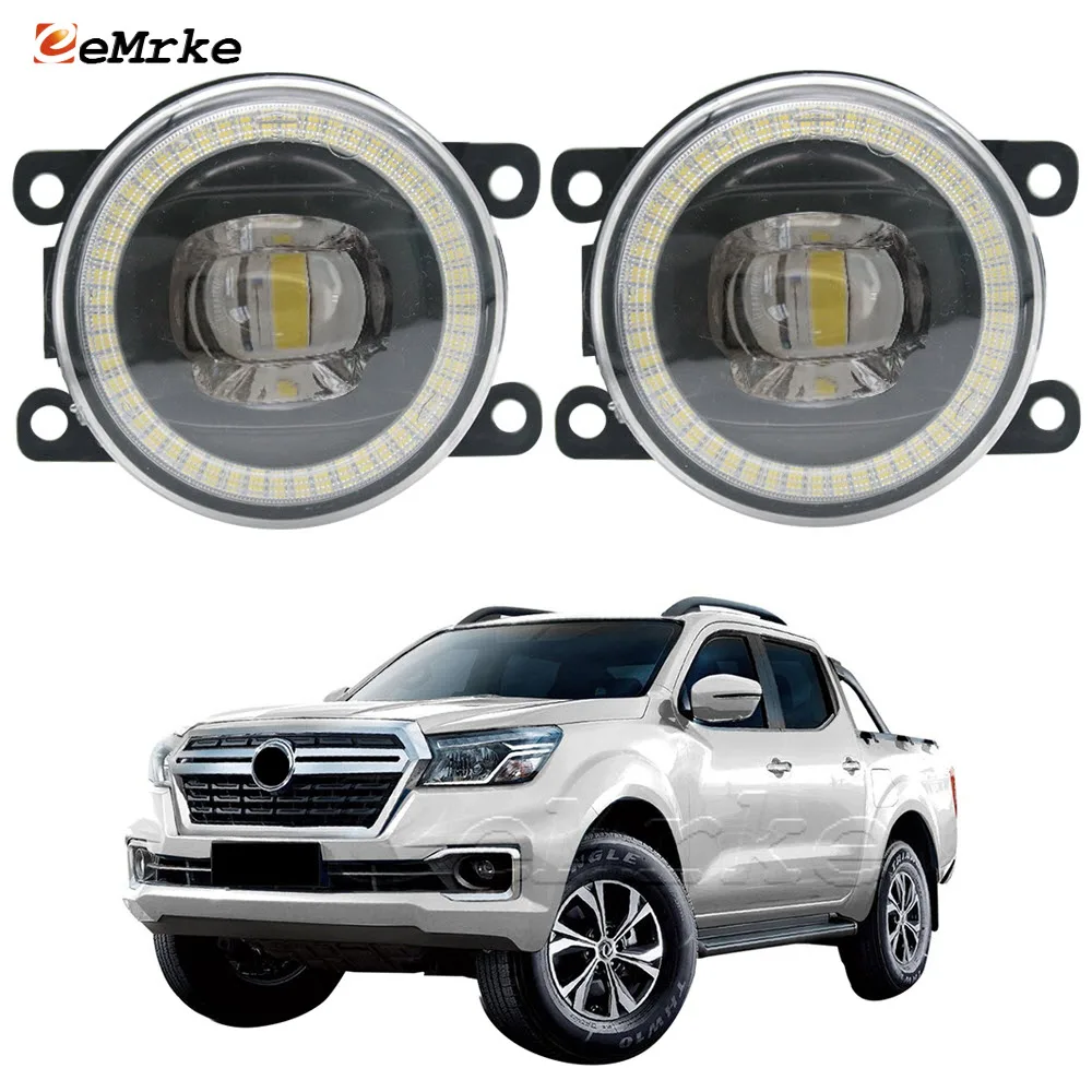 Pair Led Fog Lights Assembly 15W with Lens for DFSK Dongfeng DF6 Pick Up Angel Eye Aperture DRL Ring Daytime Running Lamp