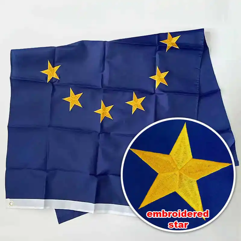 

Oxford Nylon EU Flag Europe 90x150cm Embroidered Star Stitched Banner Brass Grommets European Union Flags Banners Decoration