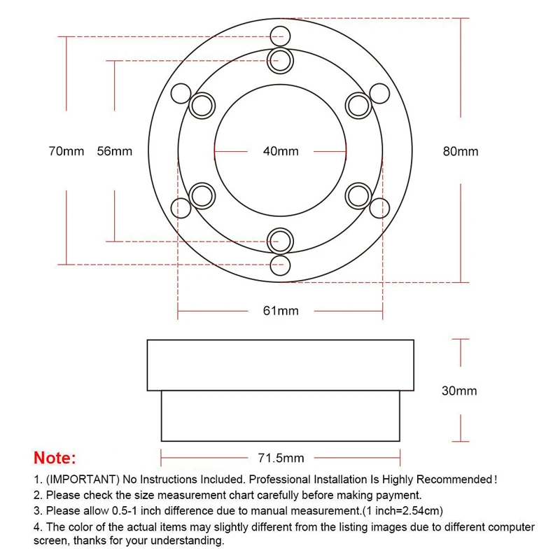 Racing game Aluminum Alloy G920 70MM Steering Wheel Adapter Plate For Logitech G29 G923 Modified 13 & 14