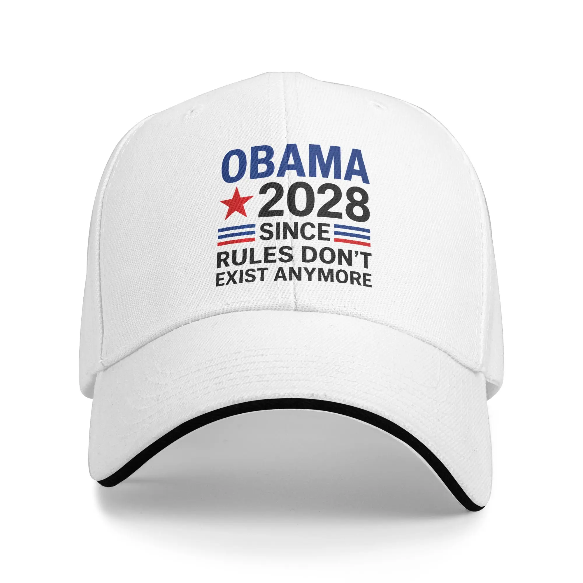 Obama 2028 Since Rules Don't Exist Anymore Baseball Cap Hiking Fishing Hip Hop Hats Men Women Streetwear Print Baseball Caps