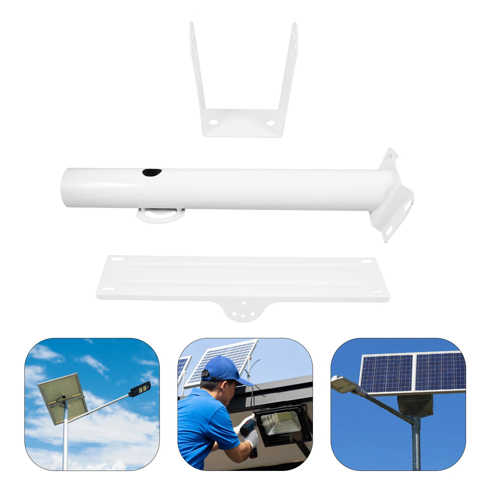 

Solar Pole Mounting Bracket Kit For Outdoor Street Light Installation Durable Metal Hardware Easy Carry Portable Accessories No