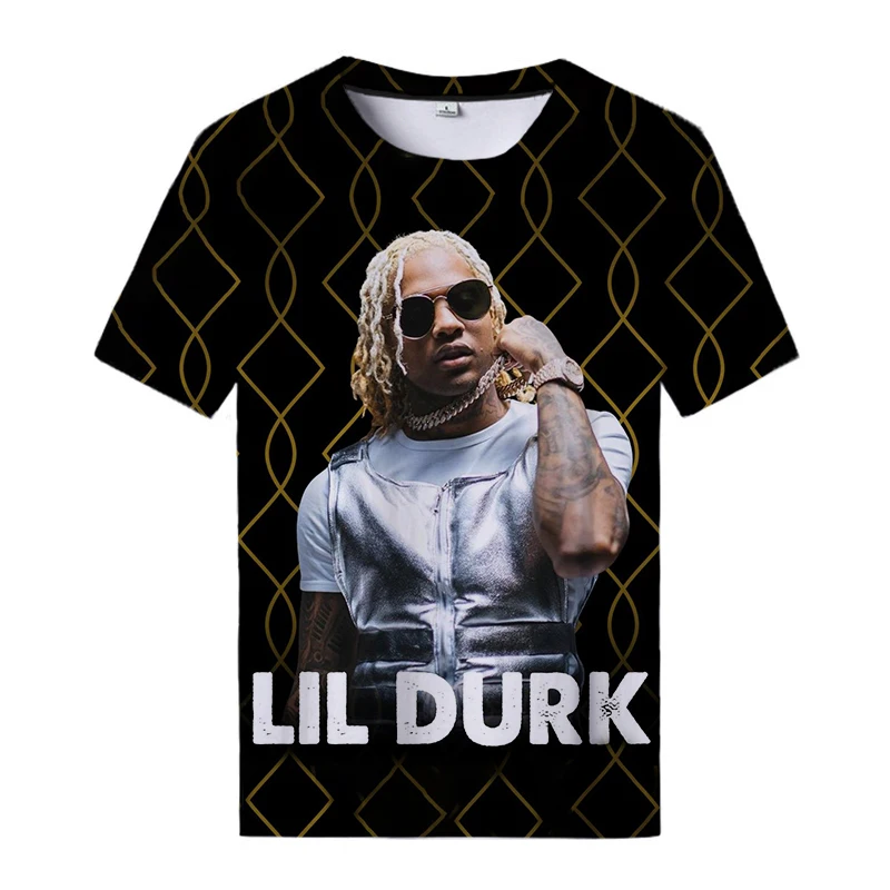 New Lil Durk Rapper 3D Printed T-shirt for Men and Women Summer HIP HOP Street T Shirt Oversized Mens Tops Tee Casual Clothing