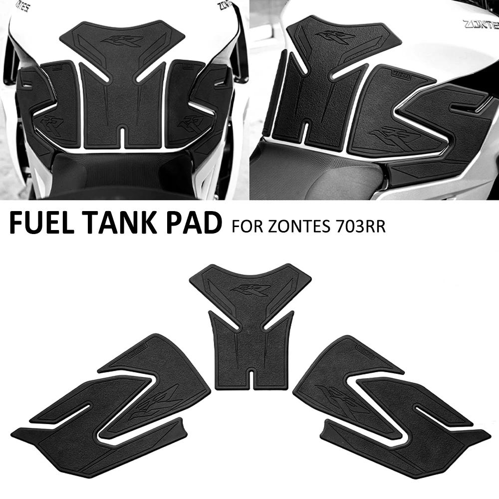 New Motorcycle Rubber Anti Slip Waterproof Fuel Tank Cap Pad Side Knee Grip Decal Protector Sticker Pads FOR ZONTES 703RR 703 RR