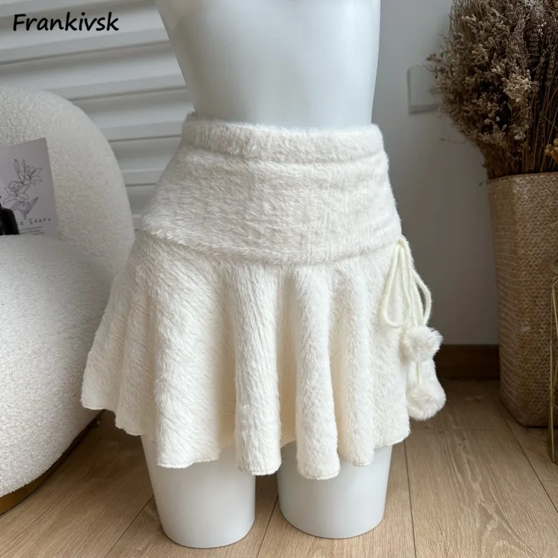 Mini-jupes à lacets pour femmes, joli streetwear chic, style coréen, design populaire, vêtements confortables et décontractés, fête d\'automne