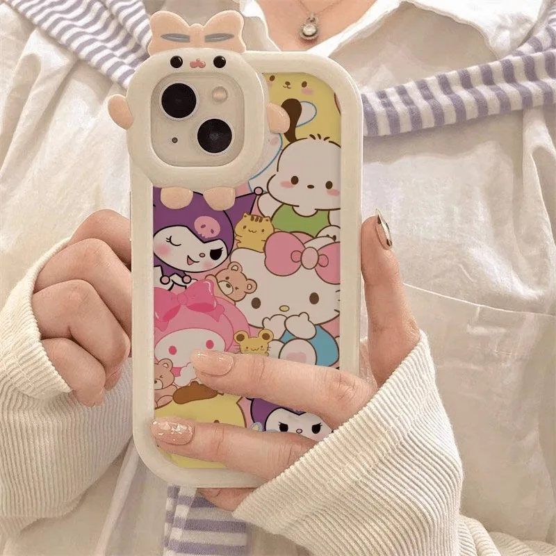 Kawaii Hellokitty Melody Bow-knot Little Monster Lens Case For Samsung  A51 A34 A33 A32 A31 A23 A21S A13 A12 A04 4G 5G S20 S23