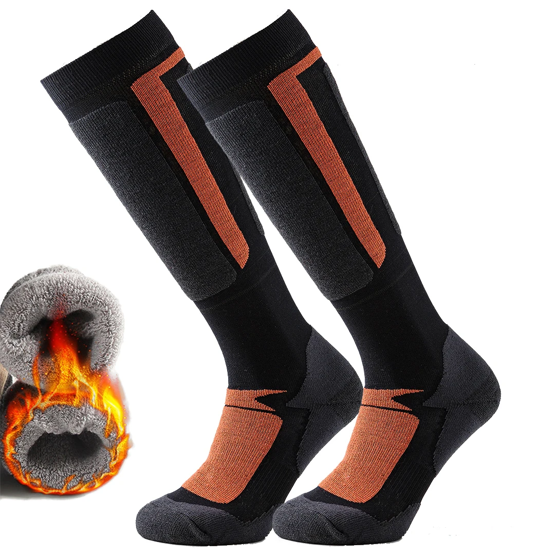 Männer Frauen Skifahren Socken Winter Erwärmung Dicke Knie Hohe Lange Socken Snowboard Outdoor Sport Socken Handtuch Unten Terry