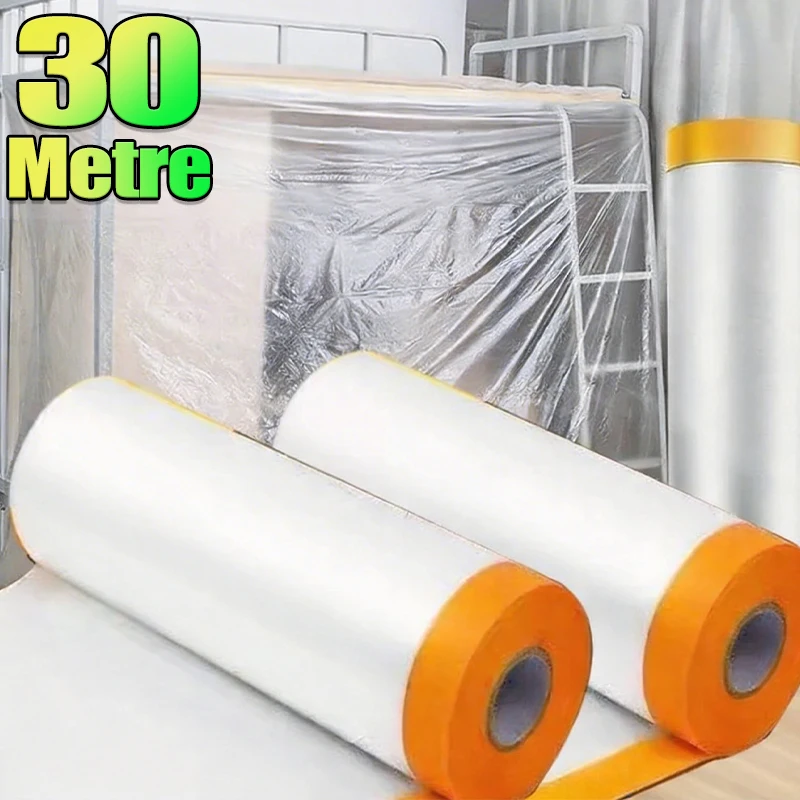 Disposable Cuttable Dust Film Furniture Dustproof Films Self-adhesive Automotive Paint Masking Tape Dormitory Cabinet Dust Cover