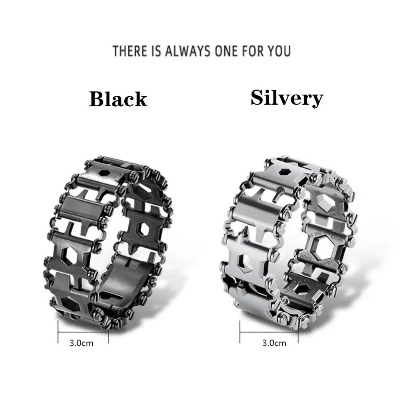 

Multifunction Tool Bracelet Tread Bracelet Stainless Steel Bolt Driver Tools Kit Friendly Wearable Bike Multitool Outdoor Tool