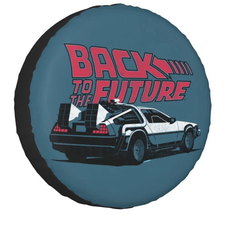 Vintage Back To The Future Spare Tire Cover for Suzuki Mitsubish Sci-fi Adventure Film Car Wheel Protectors