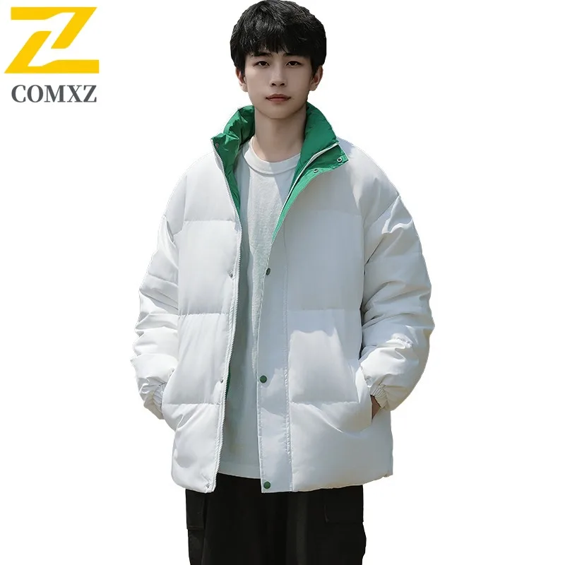 COMXZ Men Bread Jacket Brand Inner Skiing Trip Windproof Lightweight Hiking Winter Jacket Stylish Design Street Padded Jacket
