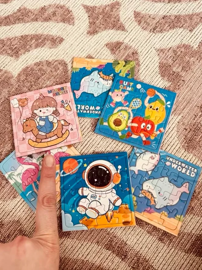 10-60Pcs Mini Cartoon Animal Paper Jigsaw Puzzles Educational Toy Kids Birthday Party Favors Gift School Rewards Pinata Fillers photo review